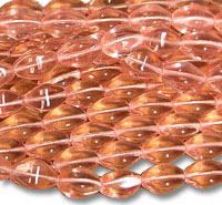 Close-up of translucent pink oval beads