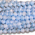 8mm Two-Tone Blue Glass Beads