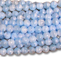 8mm Two-Tone Blue Glass Beads