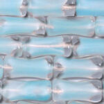 stacked translucent blue gel ice packs
