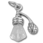 Silver perfume atomizer charm pendant