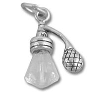 Silver perfume atomizer charm pendant