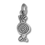 Silver wrapped candy charm pendant