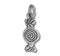 Silver wrapped candy charm pendant