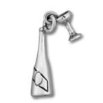 Silver rowing oar charm pendant