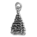 Silver Christmas tree charm pendant
