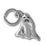 Silver ghost charm pendant with jump ring