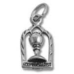 Silver trophy charm pendant with arch frame