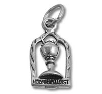 Silver trophy charm pendant with arch frame