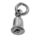 silver bell charm with jump ring