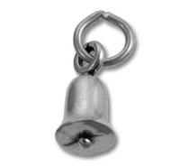 silver bell charm with jump ring