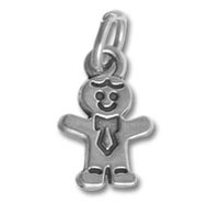 silver gingerbread man charm with tie