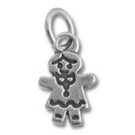Silver girl charm pendant