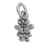 Silver girl charm pendant