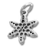 Silver starfish charm pendant with cutout design