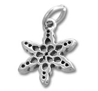Silver starfish charm pendant with cutout design
