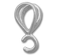 Silver looped teardrop jewelry pendant charm