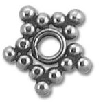 metallic snowflake spacer bead with center hole