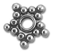 metallic snowflake spacer bead with center hole