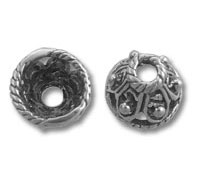 Ornate silver metal spacer beads