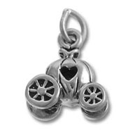 Silver tricycle charm pendant with heart