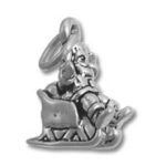 Silver Santa Claus sleigh charm
