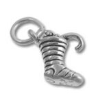 Silver cowboy boot charm pendant