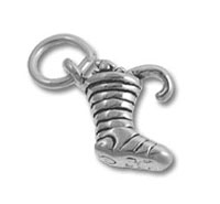 Silver cowboy boot charm pendant