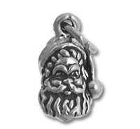 Silver Santa Claus face charm pendant