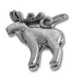 Silver moose charm pendant