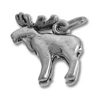 Silver moose charm pendant