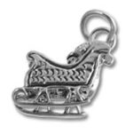 Silver sleigh charm pendant