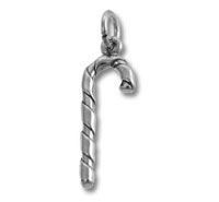 silver candy cane pendant charm