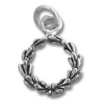 Silver laurel wreath charm pendant