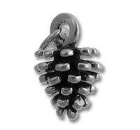 Silver pinecone pendant charm