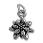 Silver flower charm pendant