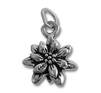 Silver flower charm pendant