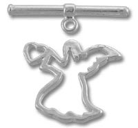 Silver angel charm with toggle clasp