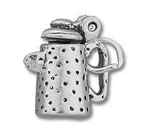 Silver perforated tea infuser charm pendant