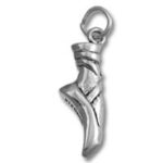 Silver ballet slipper pendant charm
