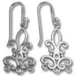 Pair of ornate silver filigree earrings