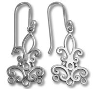 Pair of ornate silver filigree earrings