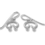 Pair of silver decorative earring hooks
