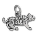 Silver tiger charm pendant