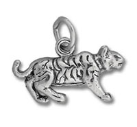 Silver tiger charm pendant