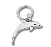 Silver dolphin charm pendant