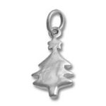 Silver Christmas tree charm pendant