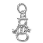 Silver snowman pendant charm jewelry