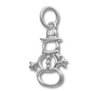 Silver snowman pendant charm jewelry