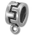Silver Greek key dangle bead charm